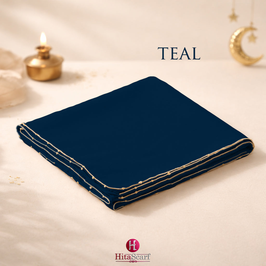 Shawl Hoodie Beaded Chiffon