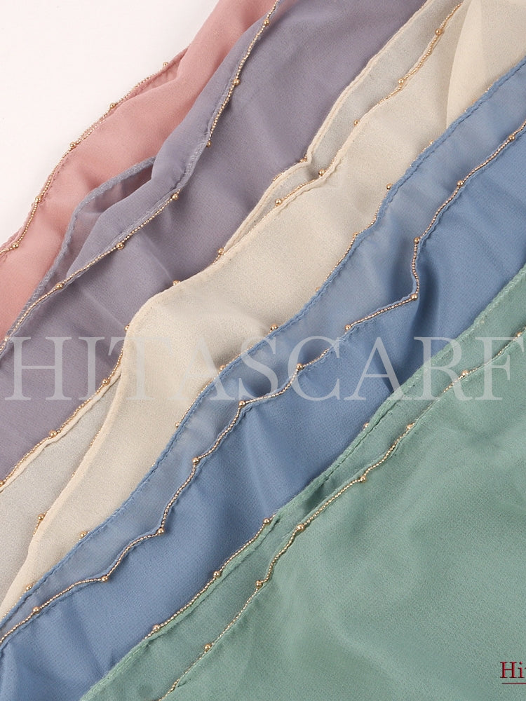 Shawl Beaded Heavy Chiffon 