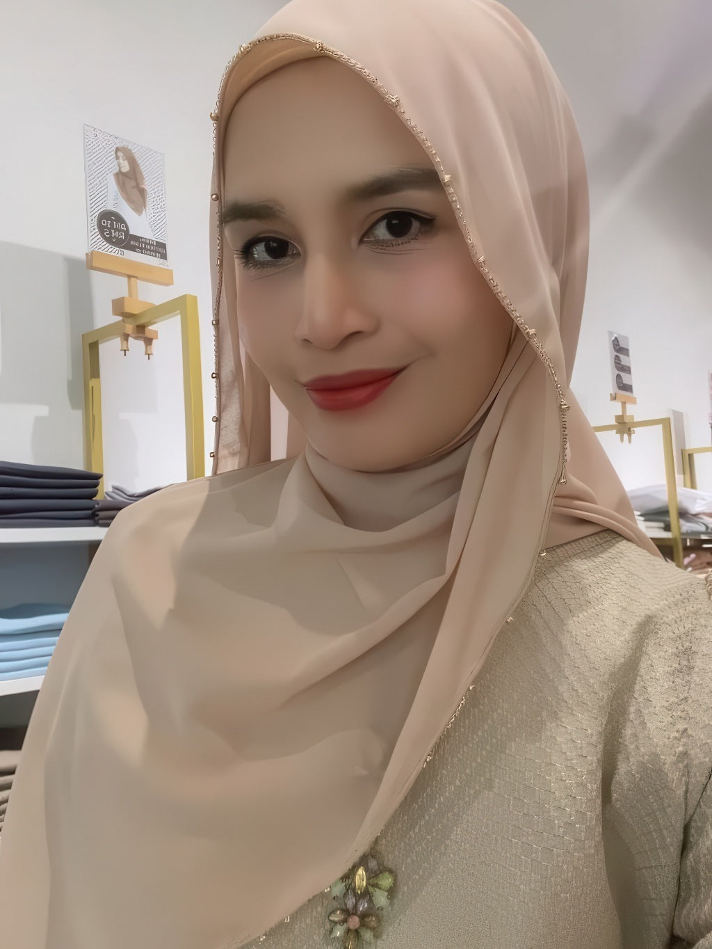 Shawl Beaded Heavy Chiffon 