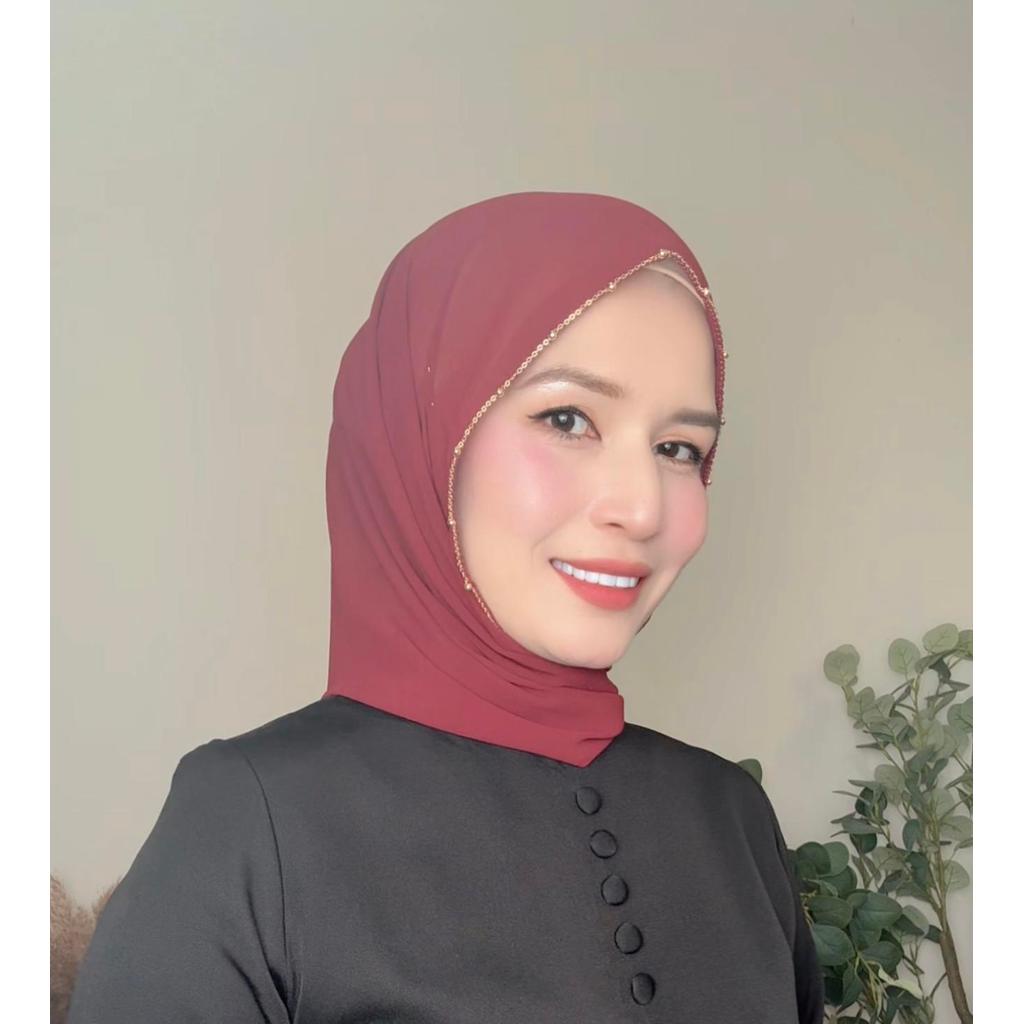 Shawl Hoodie Beaded Chiffon