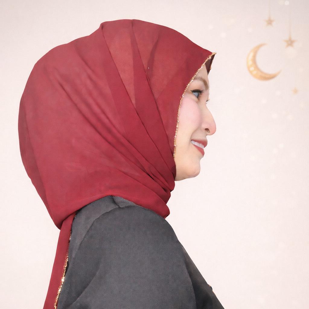 Shawl Hoodie Beaded Chiffon